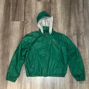 Polo by Ralph Lauren Vintage Made in USA Fleece Line Snap Hood Cotton Jacket - M